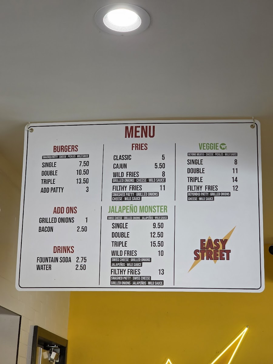 Easy Street Burgers Menu - Image 2