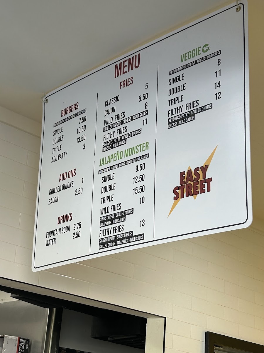 Easy Street Burgers Menu - Image 3