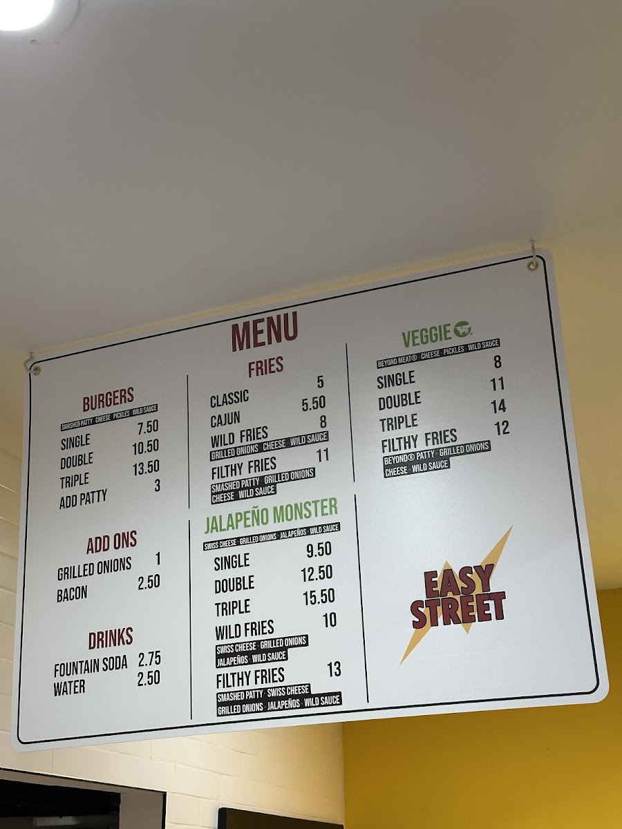 Easy Street Burgers Menu - Image 4